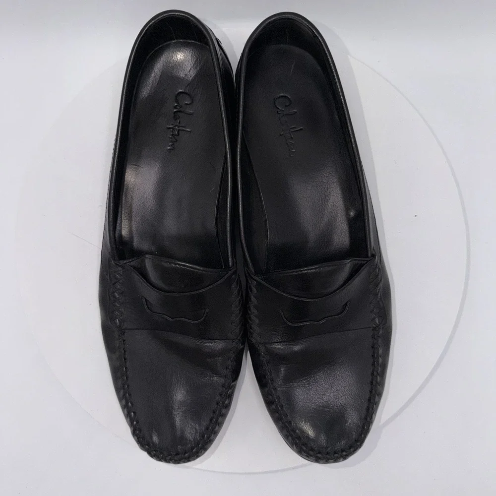 Cole Haan Men's Black Leather Slip On Loafers Size 10